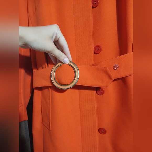 Vintage London Fog Limited Edition Coat Red/Orange Polka dot lining Size XS/S - Picture 7 of 10